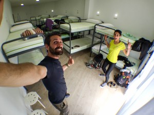 Peregrinos en el Albergue O Trisquel