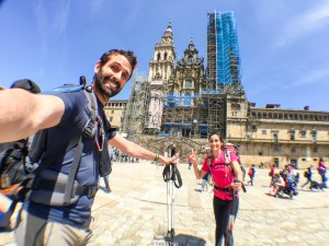 Peregrinos en Santiago de Compostela