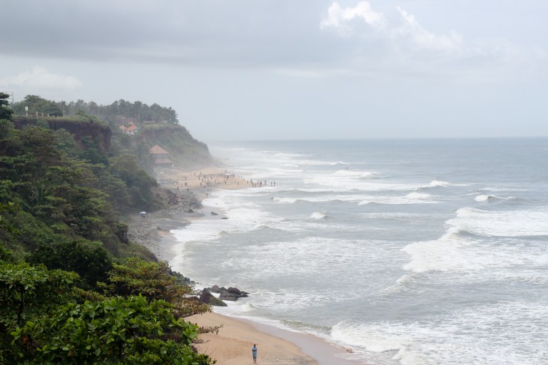 Vistas de la costa de Varkala - India